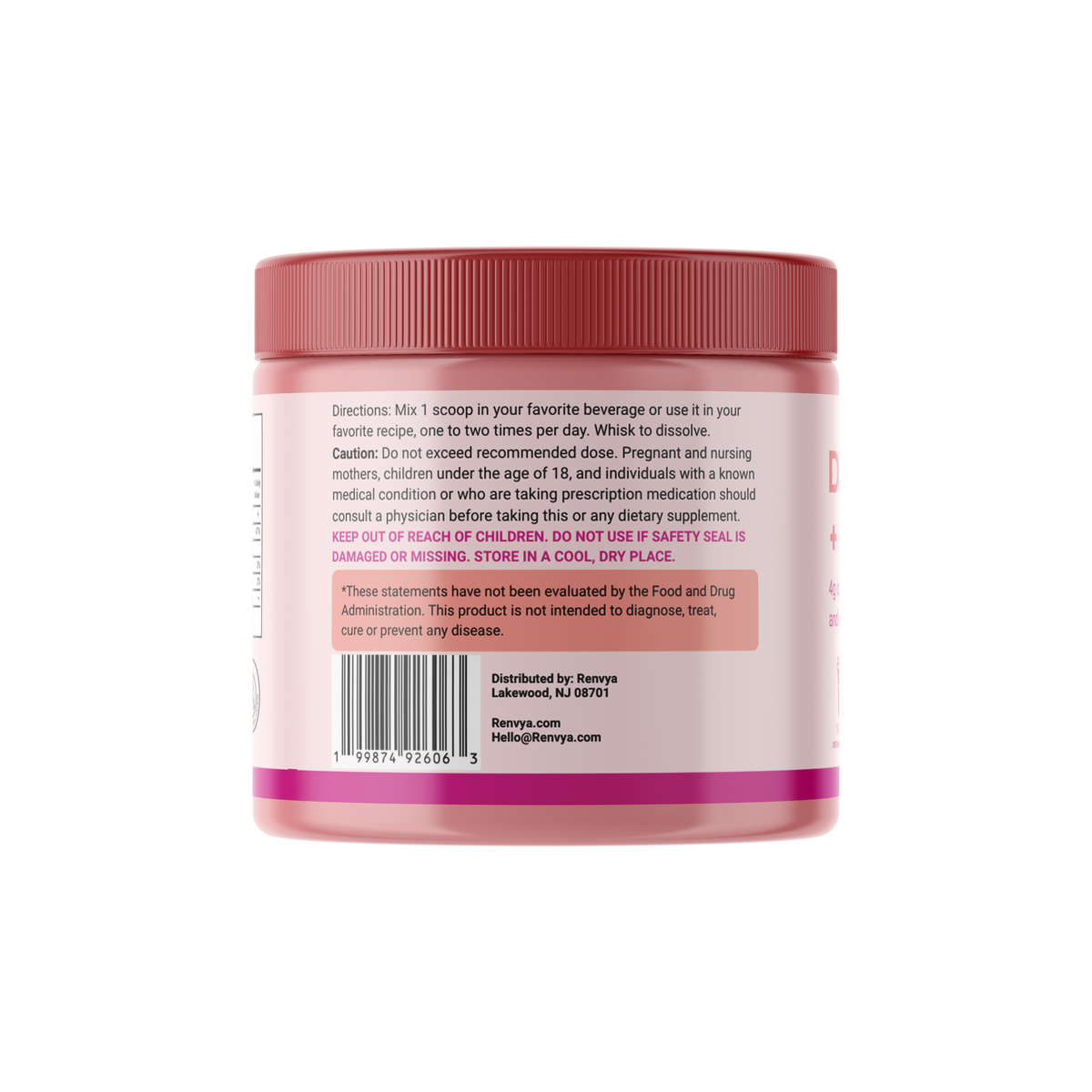 Renvya Poudre quotidienne de fibres + probiotiques – Mélange pour la santé digestive avec collagène, électrolytes et prébiotiques pour la santé intestinale, les ballonnements et la régularité