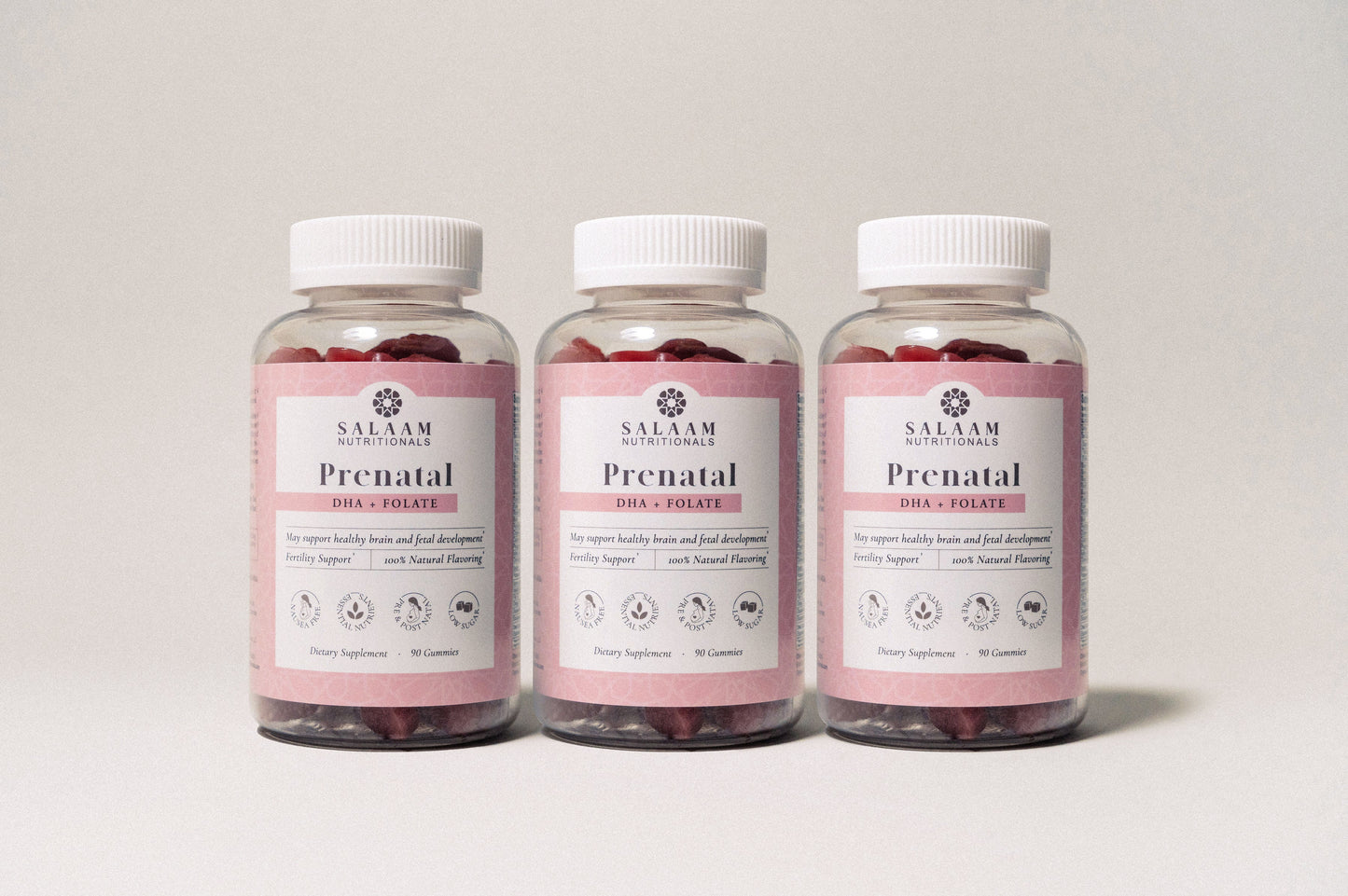Prenatal Vitamins - Gummy Multivitamins with Folate & DHA - 90 Count | Salaam Nutritionals