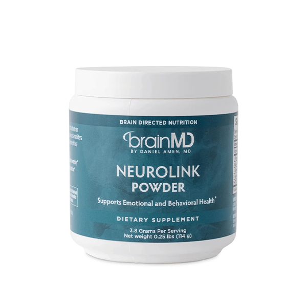 Dr Amen BrainMD NeuroLink Powder - 114g - Supports Memory, Focus & Concentration - Gluten Free - 30 Servings