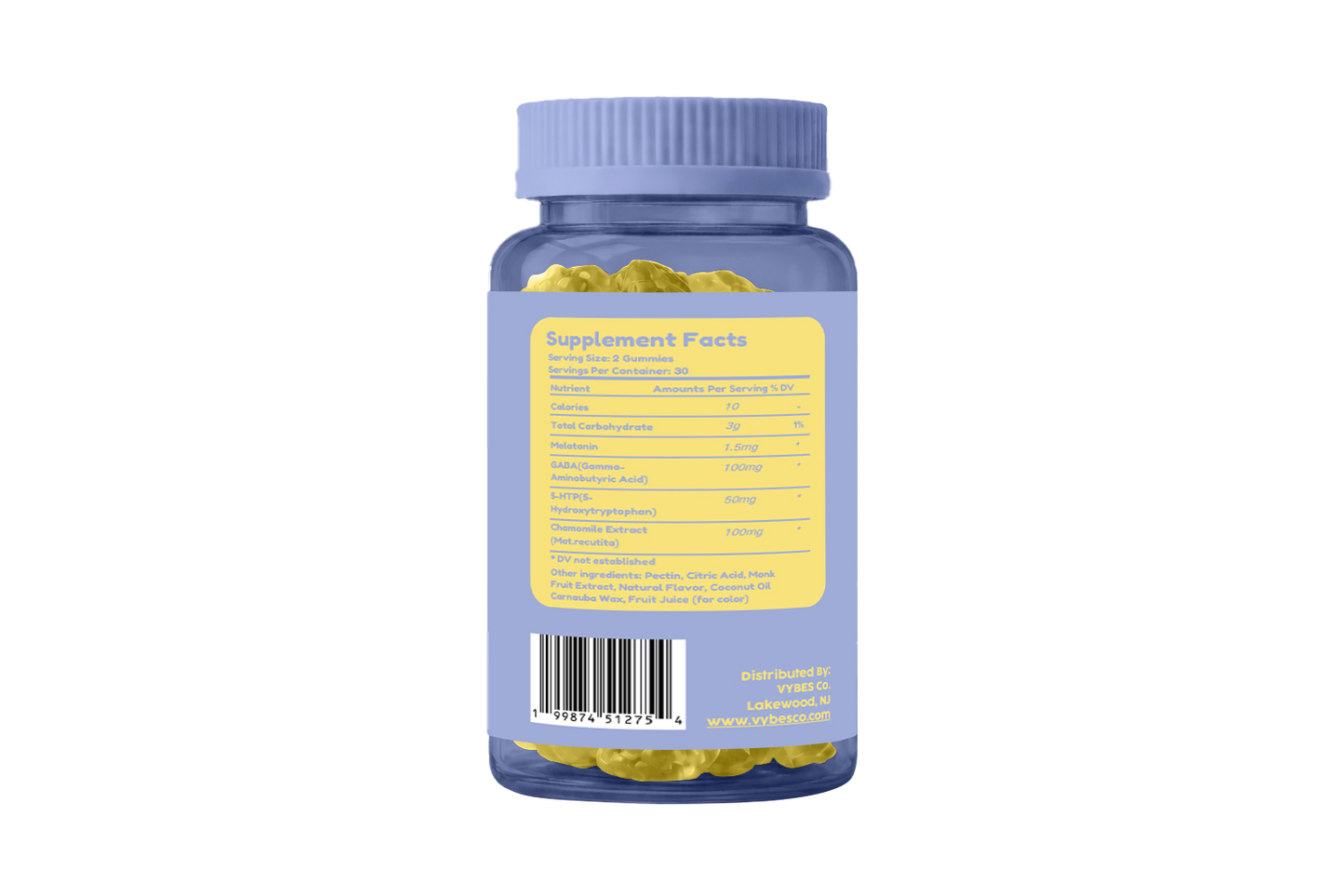 Gummies Vybes Sleep Support – Formule naturelle pour le repos et la relaxation – 60 gummies