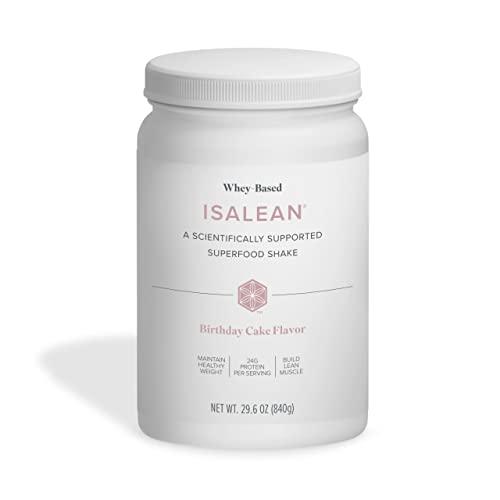 Isagenix IsaLean Shake - Meal Replacement Protein Shake - Birthday Cake Flavor - 29.6 Oz