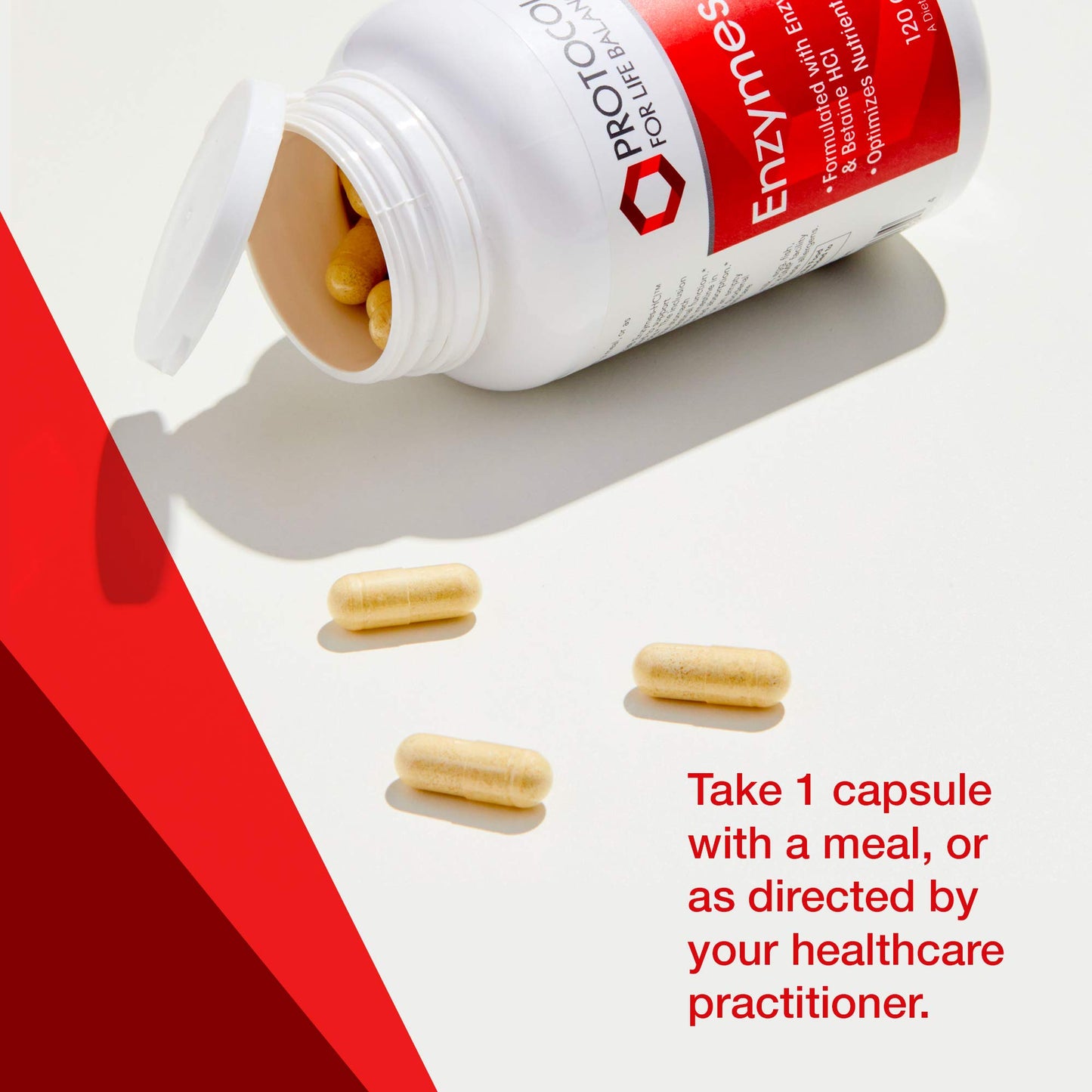 Protocol Enzymes-HCl - Betaine HCl and Digestive Enzymes with Bromelain - 120 Caps