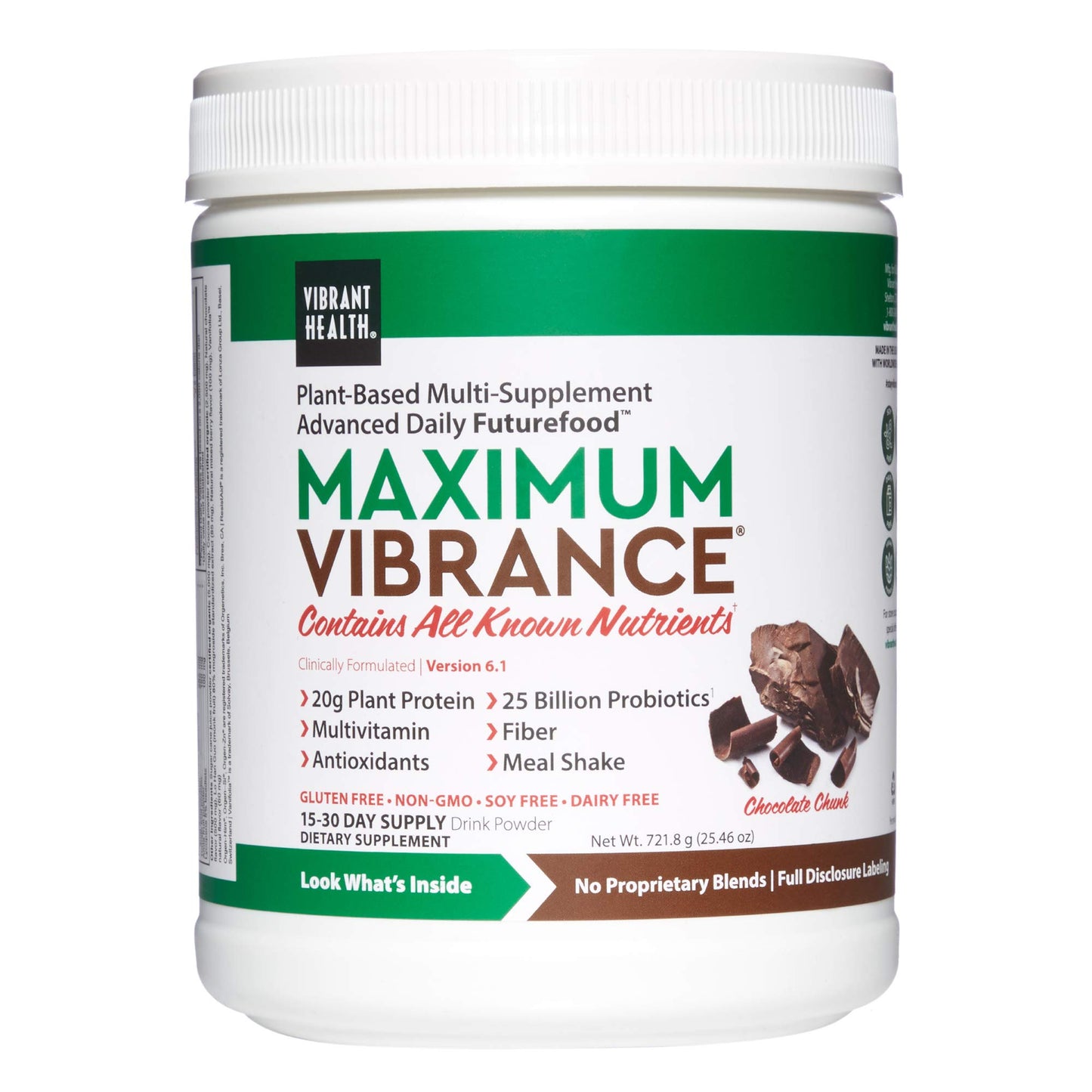 Vibrant Health, Maximum Vibrance, Complete Vegan Meal Shake with Plant-Based Protein