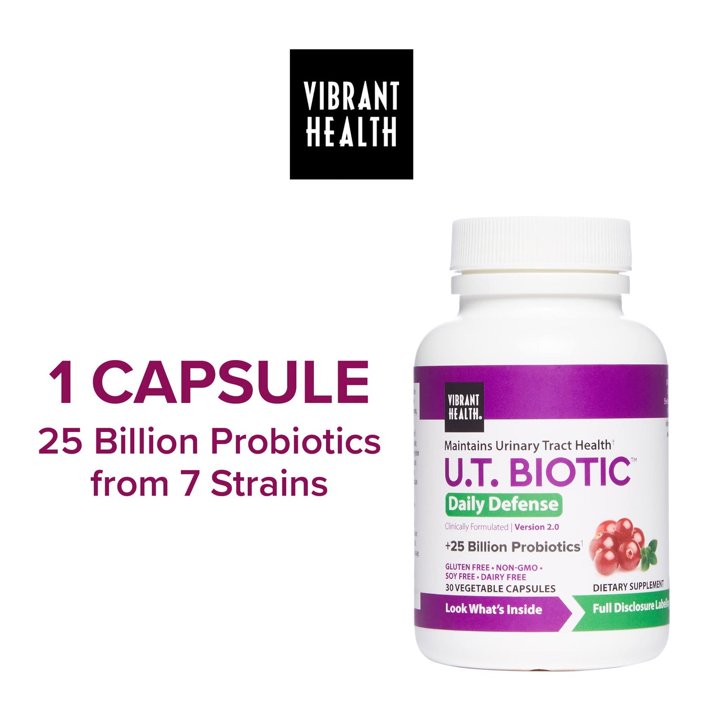 Vibrant Health, U.T. Biotic, Probiotic Support for Bladder and Urinary Health