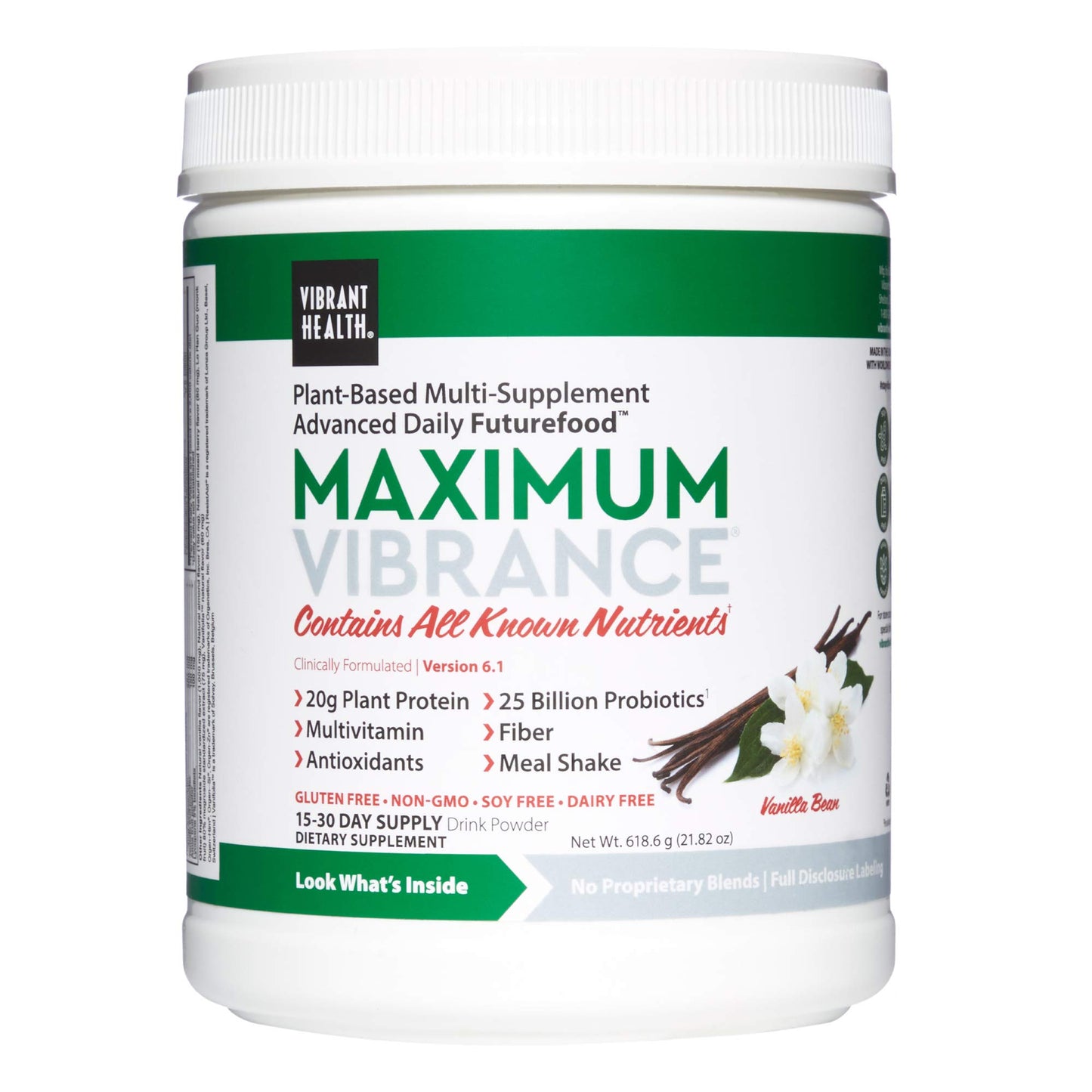 Vibrant Health, Maximum Vibrance, Complete Vegan Meal Shake with Plant-Based Protein