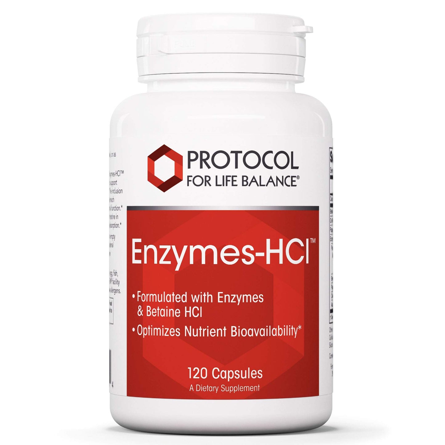 Protocol Enzymes-HCl - Betaine HCl and Digestive Enzymes with Bromelain - 120 Caps