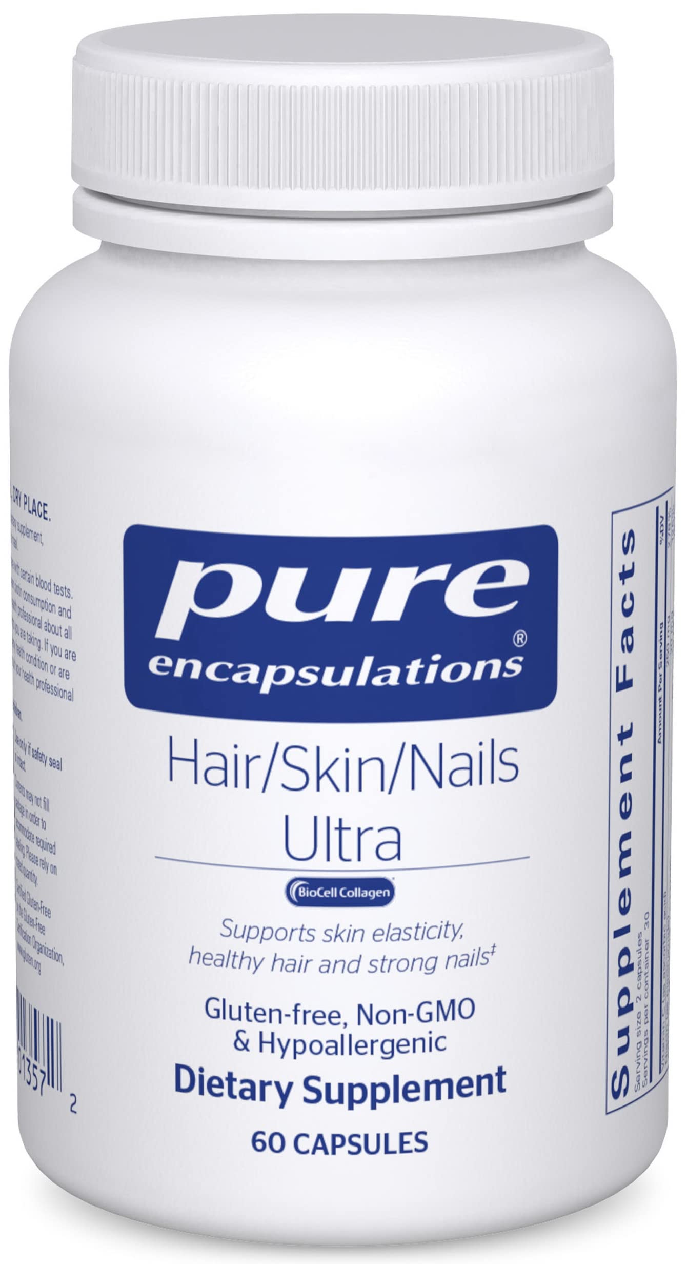 Pure Encapsulations Hair/Skin/Nails Ultra - Supplement for Collagen - 60 Capsules