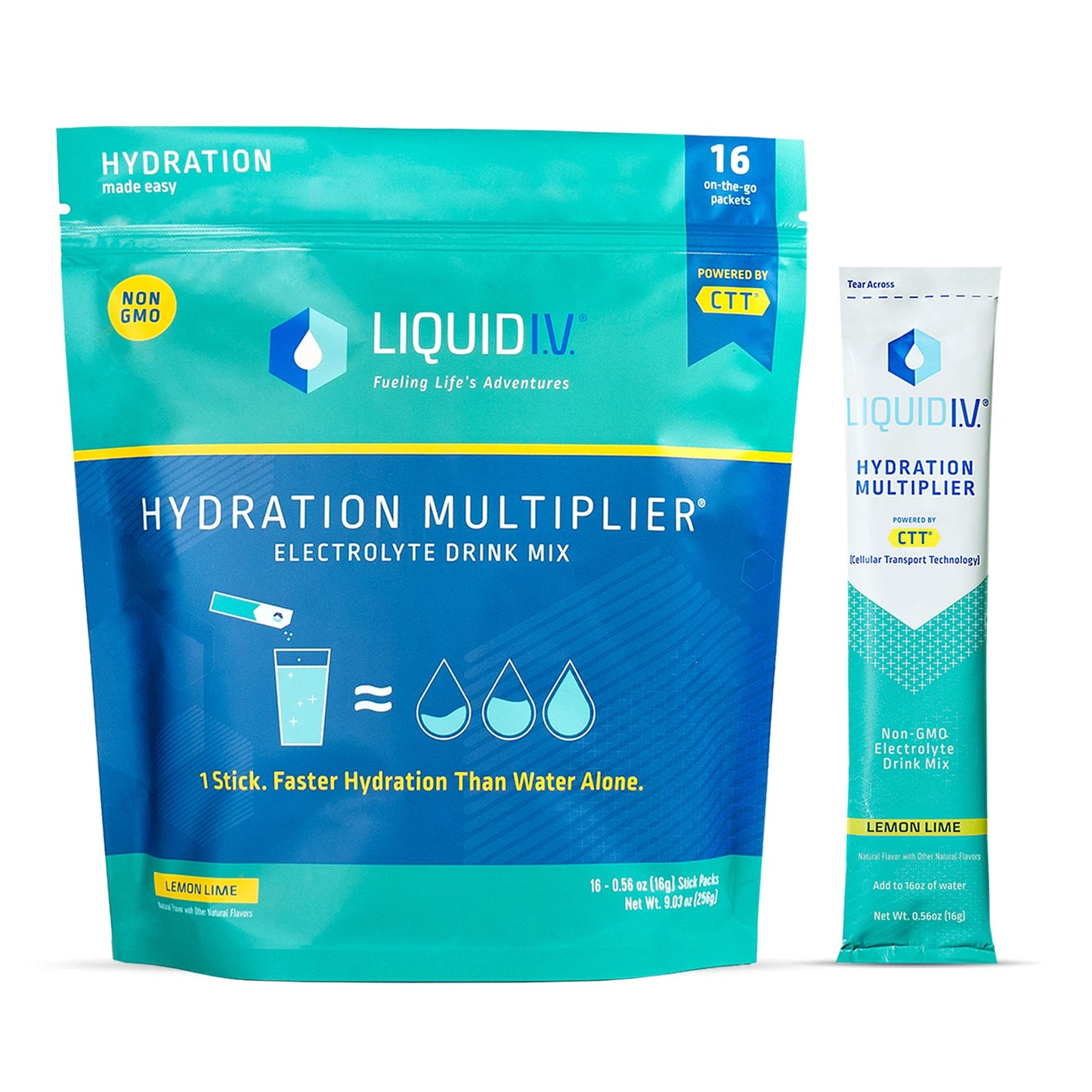 Liquid I.V. - Hydration Multiplier Hydration Powder - Lemon Lime 16 Single-Serving Sticks
