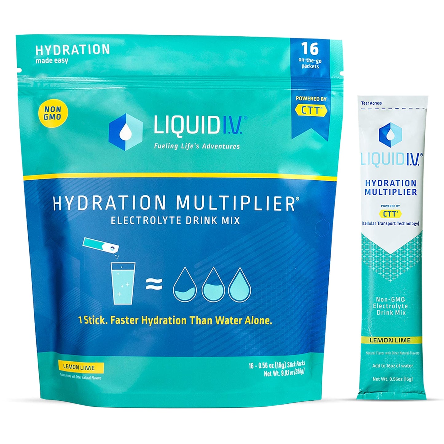 Liquid I.V. - Hydration Multiplier Hydration Powder - Lemon Lime 16 Single-Serving Sticks