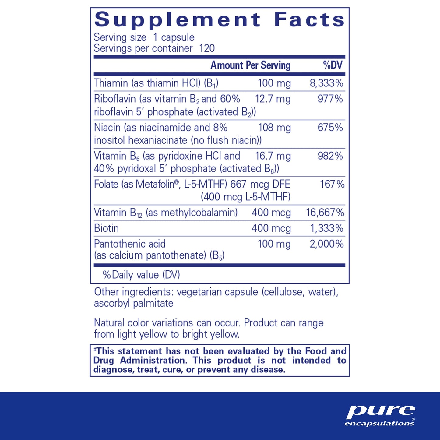 Pure Encapsulations B-Complex Plus - 60 Count