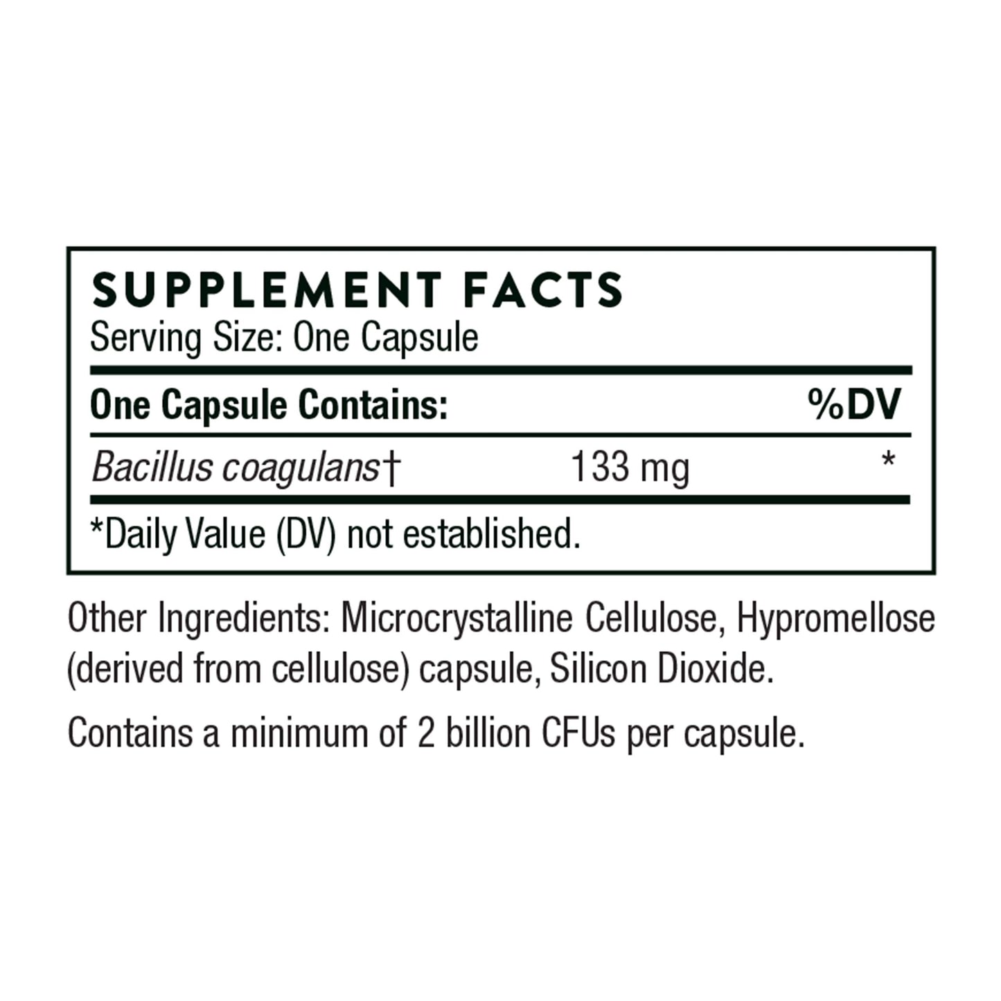 Thorne Bacillus Coagulans Probiotic - 60 Capsules