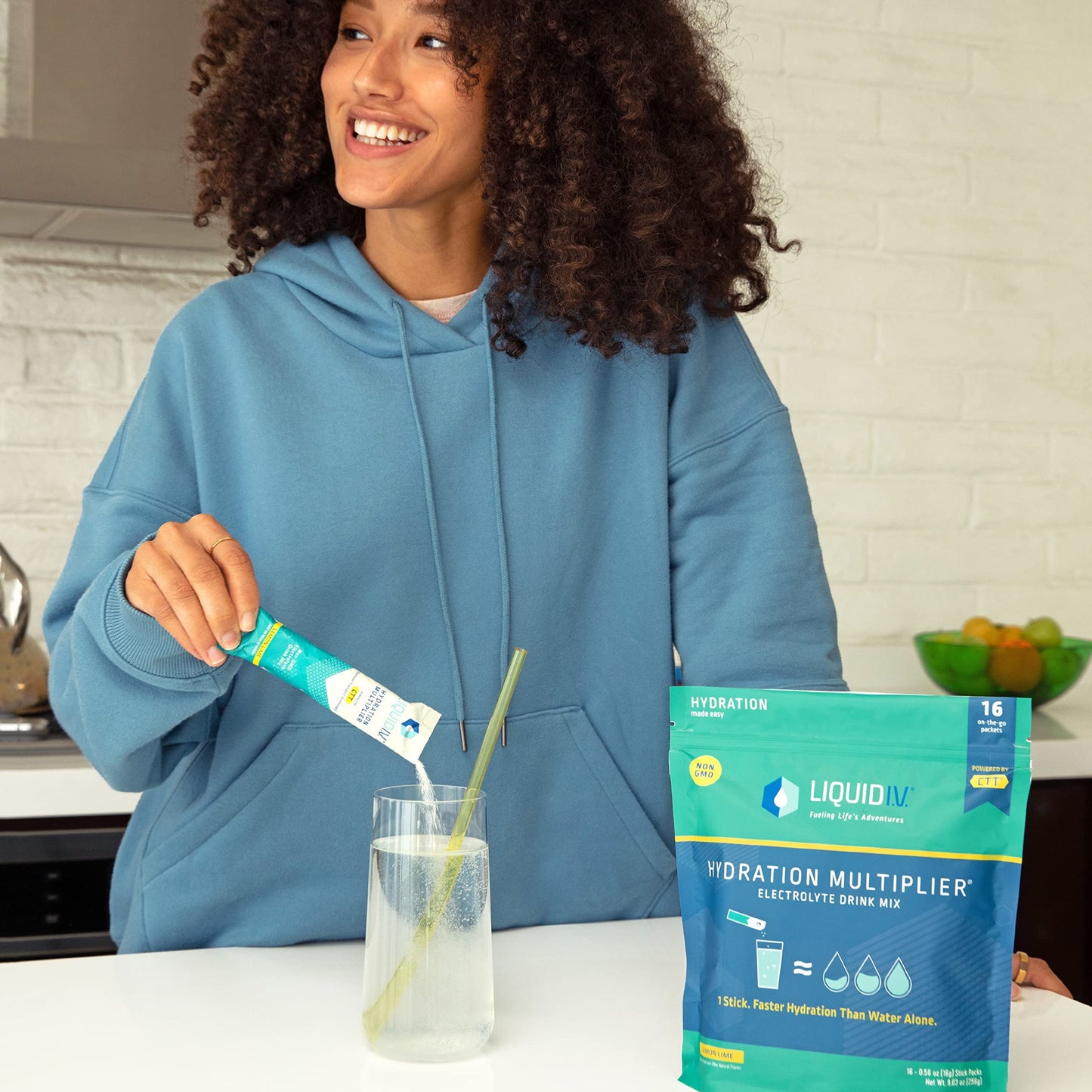 Liquid I.V. - Hydration Multiplier Hydration Powder - Lemon Lime 16 Single-Serving Sticks