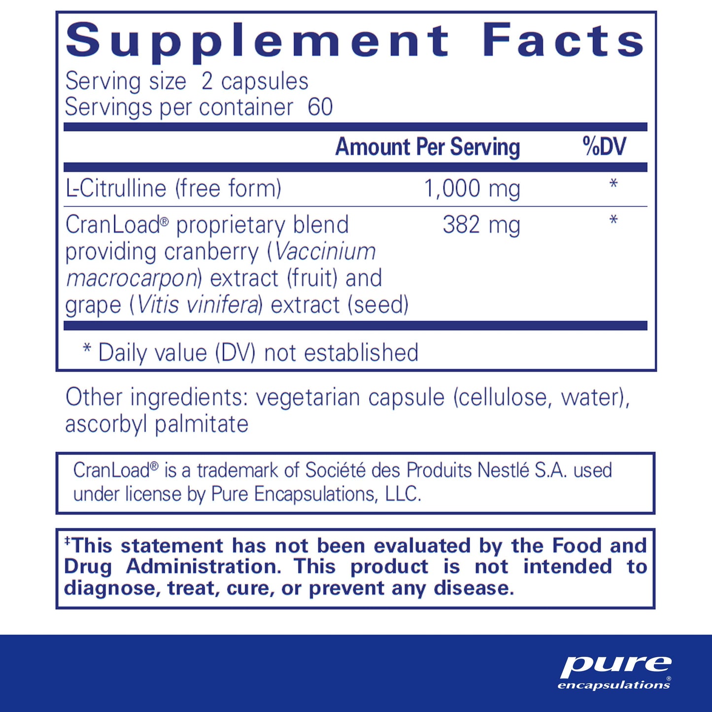 Pure Encapsulations Nitric Oxide Ultra - 120 Capsules