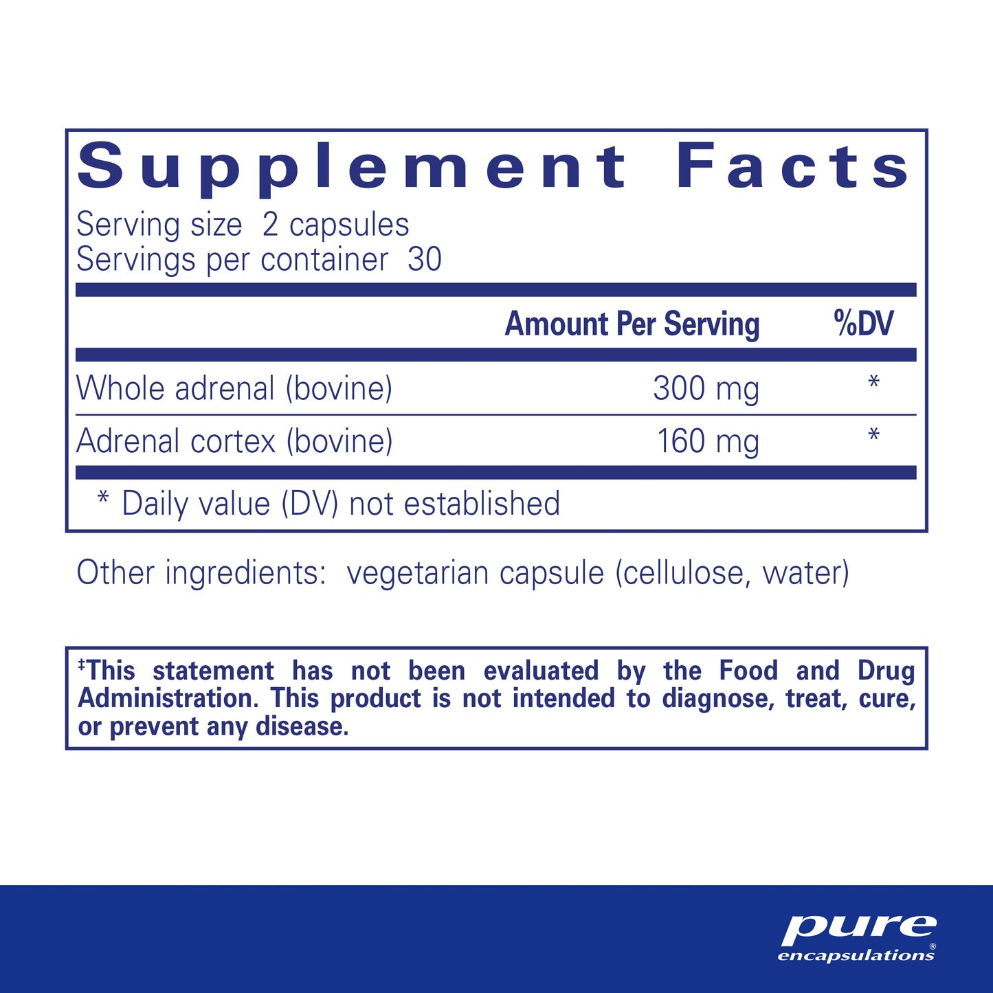 Pure Encapsulations Adrenal Cortex Supplement - 60 Capsules