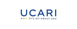 UCARI logo with tagline 'It's all about you' on white background, colorful dots below text