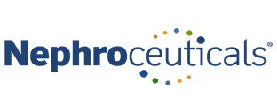 Nephroceuticals logo with colorful dotted circle on white background