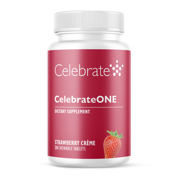 CelebrateONE Bariatric One a Day Multivitamin Chewable, Iron Free, Strawberry Creme