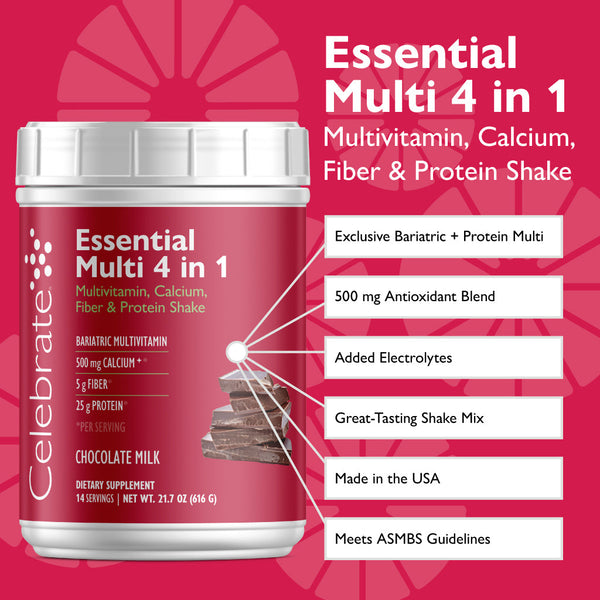 Essential Multi 4 in 1 Multivitamin Protein Powder with Calcium & Fiber