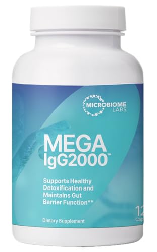 Microbiome Labs Mega IgG2000 Capsules - Dairy Free Bovine Colostrum Supplement Alternative - Immunoglobulin Supplement from Bovine Serum to Support Digestive Health (120 Capsules)