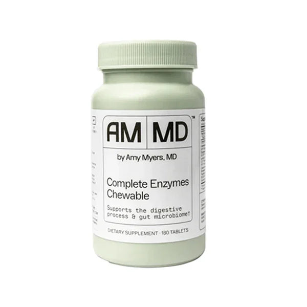 Dr Amy Myers Digestive Enzymes Chewable – Complete Enzymes Support Leaky Gut, Acid Reflux, Gas, Bloating, Gluten Exposure – Amylase, Lipase, Lactase, Alkaline, Protease, Sucrase + More – 180 Tablets