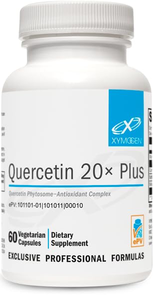 XYMOGEN Quercetin Complex - Quercetin 20× Plus - Quercetin Supplements with Vitamin C, N-Acetyl-L-Cysteine and Nettles - Formulated for Respiratory Support - Vegan and Gluten-Free (60 Capsules)