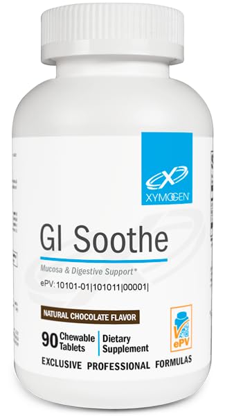 XYMOGEN Gut Health Supplements - GI Soothe Chocolate - Slippery Elm Bark, Licorice Root Extract & Marshmallow Root - Promote GI Lining Health, Mild Bloating Relief & Digestive Comfort (90 Tablets)