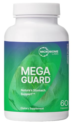 Microbiome Labs MegaGuard Gut Health Supplements - Ginger Root, Licorice Root & Artichoke Leaf Extract to Support Digestive Health & Occasional Gas - for Women, Men & Kids 8+ (60 Capsules)