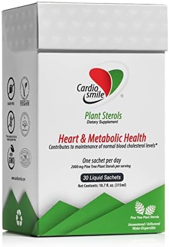 Cardiosmile 2000Mg Plant Sterols Support Healthy Cholesterol Levels With 1400 Mg Beta-Sitosterol For Support Heart And Metabolic Health, 30 Day Supply In Pack