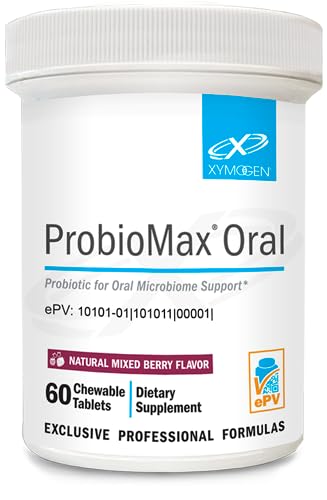 Xymogen Oral Probiotics for Gum Health + Dental Care - ProbioMax - Oral Care Probiotics for Women and Men - Dental Probiotics for a Healthy Mouth with Bifidobacterium Lactis - (60 Tablets)