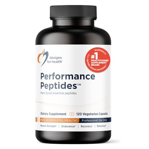 Designs for Health Performance Peptides - Supports Muscle Health, Healthy Aging & Body Composition - Plant-Based Peptide Muscle Recovery Supplements (120 Capsules)