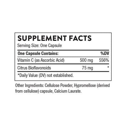 THORNE Vitamin C - Blend of Vitamin C and Citrus Bioflavonoids from Oranges - Support Immune System, Production of Cellular Energy, Collagen Production and Healthy Tissue* - Gluten-Free - 90 Capsules