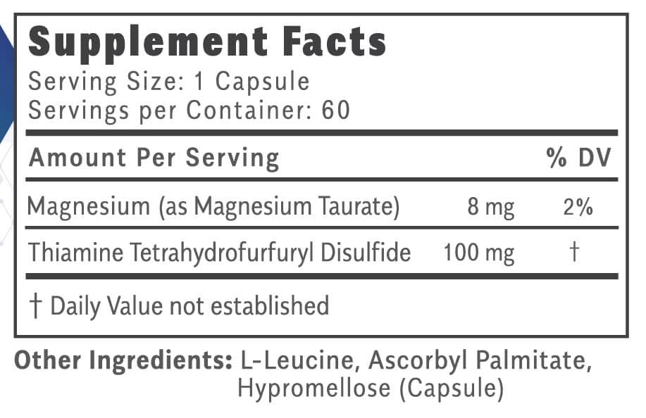 Objective Nutrients Thiamax Vitamin B1 (Thiamine TTFD), The Original, No Toxic Fillers, Supports Energy Metabolism, High Dose, Third Party Tested, All Active Ingredients 100mg, 180 Count