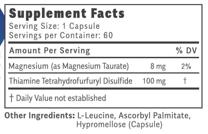 Objective Nutrients Thiamax Vitamin B1 (Thiamine TTFD), The Original, No Toxic Fillers, Supports Energy Metabolism, High Dose, Third Party Tested, All Active Ingredients 100mg, 180 Count