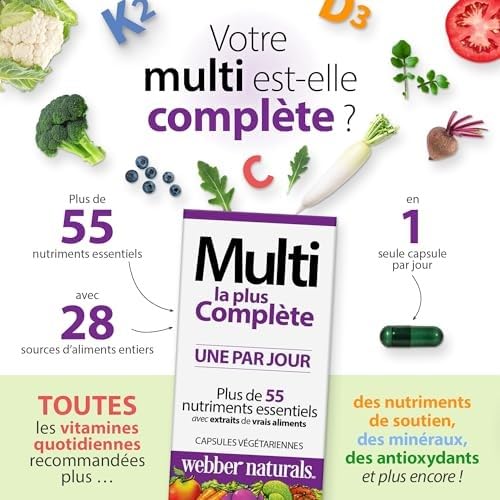 Webber Naturals Men's 50+ Most Complete Multi, 90 Vegetarian Capsules