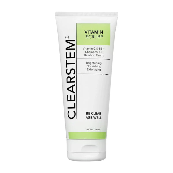 CLEARSTEM - VITAMINSCRUB - Antioxidant-Infused Scrub Cleanser - Exfoliating Face Wash + Body Scrub - Vitamin C, Hemp, Bamboo - Skin Care Products - Vegan, Gluten Free, Cruelty Free - 6 fl oz / 177ml