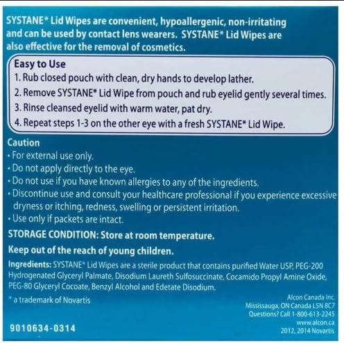Systane Lid Wipes, Eyelid Cleansing Wipes and Makeup Remover for Eye Hygiene, Sterile Eye Cleaning Wipes, Makeup Wipes to Cleanse Eyelids - 32 count (Pack of 3)
