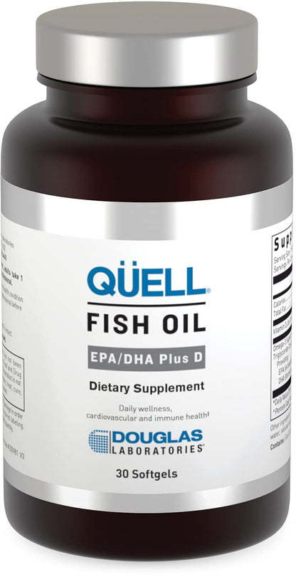 Douglas Laboratories Quell Fish Oil EPA/DHA Plus D | 3:2 Ratio of EPA to DHA Essential Omega 3 Fatty Acids Plus 1,000 I.U. of Vitamin D3* | 30 Softgels