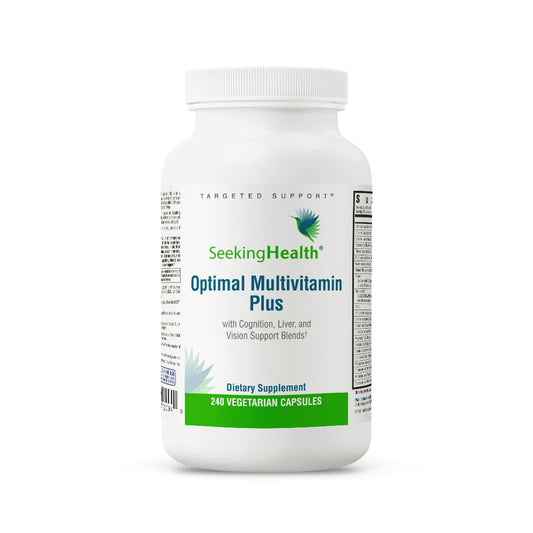 Seeking Health Optimal Multivitamin Plus, Active B Vitamins and L-5-MTHF, Riboflavin, B6, Bioavailable Folate and B12, CoQ10, Methylation Support, Vegetarian (240 Capsules)