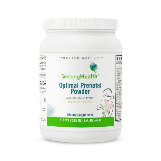 Seeking Health Optimal Prenatal Powder, Vanilla Flavor, Vegetarian Protein Powder, Prenatal Multivitamin for Women, Vitamin B6 and Trace Minerals to Support Healthy Pregnancy (15 Servings)*