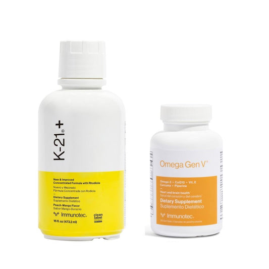 Immunotec Bundle (1 K-21+ and 1 Omega Gen V) - Herbal Blend with Rhodiola, Omega 5-in1 Formula