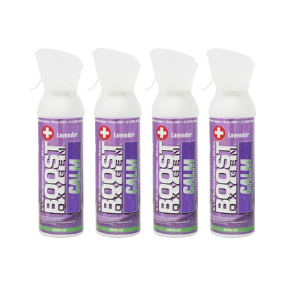 Boost Oxygen Medium Calm Lavender Aroma 5L Canister | Respiratory Support for Aerobic Recovery, Altitude, Performance & Health (4 Pack)