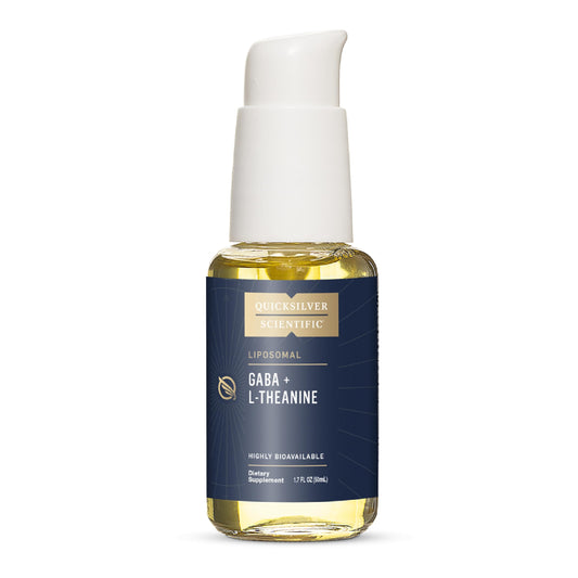 Quicksilver Scientific Liposomal GABA + L Theanine - Calm, Stress Response & Brain Support - Bioavailable GABA Supplement with L Theanine 100mg (1.7oz/50ml)