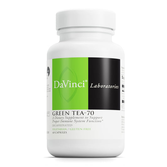 DAVINCI Labs Green Tea-70 - Nutritional Supplement to Support The Immune System, Cardiovascular and Cholesterol Health - with Green Tea Extract - Decaffeinated - Gluten-Free -60 Vegetarian Capsules