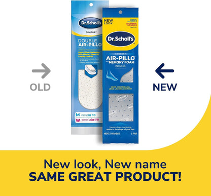 Dr.scholl's Double Insoles with Memory Foam for Men's or Women's, (2 Pairs for His & Her).