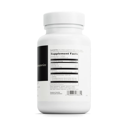 DAVINCI Labs Omega-3 1000 - Dietary Supplement to Maintain Already Normal Cholesterol Levels and Support Immune System, Healthy Hair and Skin* - Gluten-Free - 45 Enteric Coated Softgels