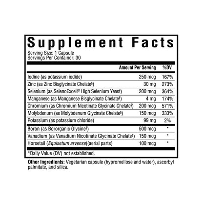 Seeking Health Trace Minerals Complex II - Immune Health & Brain Health Supplement with Zinc & Selenium - Copper- and Iron-Free Formula - Energy, Skin & Hair Support Supplement - 30 Capsules