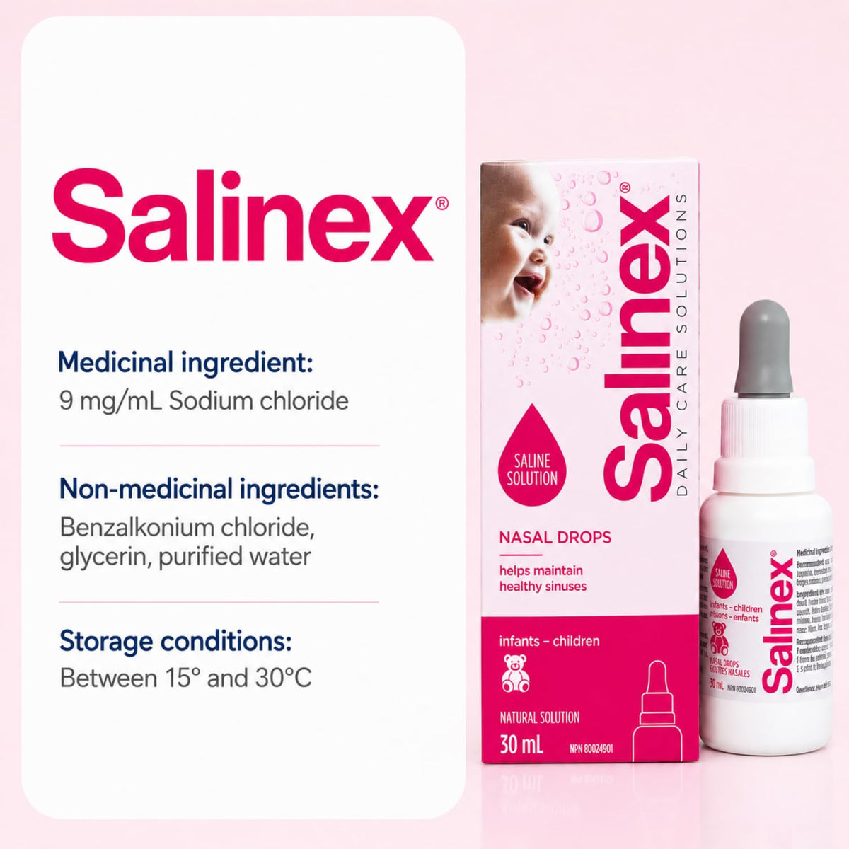 Salinex Saline Nasal Drops for Infants & Children, 30 mL