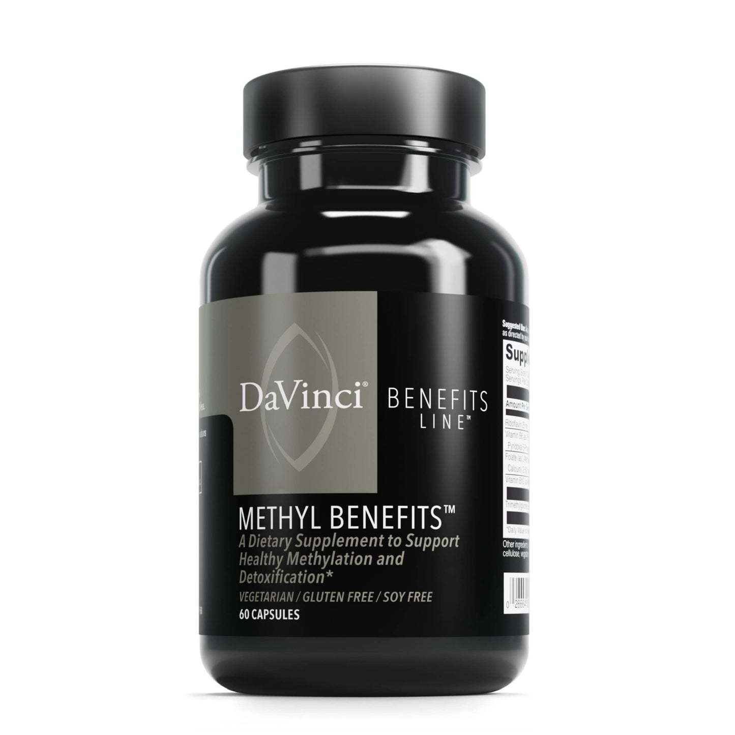 DAVINCI Labs Methyl Benefits - Helps Support Brain Health, Heart Health, Detoxification & More with Folate, Vitamin B12 & More* - Vegetarian, Gluten-Free - 60 Capsules