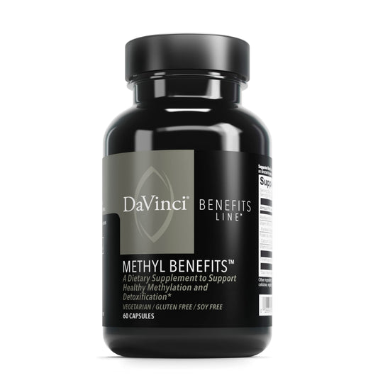 DAVINCI Labs Methyl Benefits - Helps Support Brain Health, Heart Health, Detoxification & More with Folate, Vitamin B12 & More* - Vegetarian, Gluten-Free - 60 Capsules