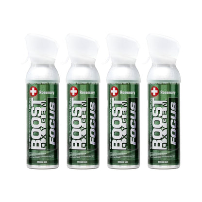 Boost Oxygen Medium Focus Rosemary Aroma 5 Liter Canister | All-Natural Resiratory Support for Aerobic Recovery, Altitude, Performance and Health (4 Pack)